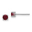 Sterling Silver Rhodium-plated 4mm Round Created Ruby Post Earrings