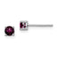 Sterling Silver Rhodium-plated 4mm Round Rhodolite Garnet Post Earrings
