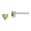 Sterling Silver Rhodium-plated 4mm Heart Peridot Post Earrings