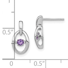 Sophia Jewelers Sterling Silver Alexandrite Drop Earrings with Rhodium Finish