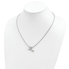 Sterling Silver Frog Necklace with 12K Gold Accents Gift Ready