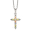 Landstrom's Mt. Rushmore Black Hills Sterling Silver 12K Gold Accents Cross 18 inch Spring Ring Clasp Necklace