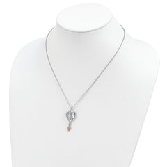 Landstrom's Sterling Silver 12K Gold Faith Hope Love Heart Necklace