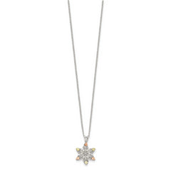 Landstrom's Sterling Silver Necklace with 12K Rose and Green Gold Snowflake Pendant