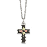 Landstrom's Mt. Rushmore Black Hills Sterling Silver 12K Gold Accents Antiqued Cross 18 inch Spring Ring Clasp Necklace