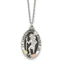 Landstrom's Mt. Rushmore Black Hills Sterling Silver 12K Gold Accents Antiqued St. Christopher Protect Us 18 inch Spring Ring Clasp Necklace