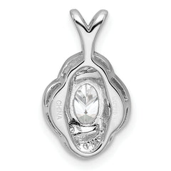 Sophia Jewelers Sterling Silver White Topaz & Diamond Rhodium-Plated Pendant