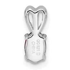 Sterling Silver Rhodium-Plated Garnet Pendant, Oval Prong Set, January Birthstone