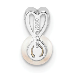 Sterling Silver Rhodium-Plated Freshwater Pearl Pendant Elegant Polished Finish