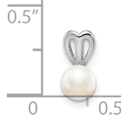 Sterling Silver Rhodium-Plated Freshwater Pearl Pendant Elegant Polished Finish