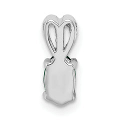 Sterling Silver Rhodium-Plated Emerald Pendant with Polished Finish May Birthstone