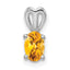 Sterling Silver Rhodium-plated Citrine Pendant