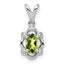 Sterling Silver Rhodium-plated Peridot & Diam. Pendant