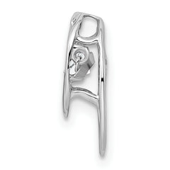 Sterling Silver Rhodium-Plated CZ Birthstone Pendant Polished, April