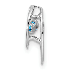 Sterling Silver Swiss Blue Topaz December Birthstone Pendant, Polished Finish