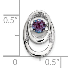 Sterling Silver Alexandrite Birthstone Pendant with Rhodium Finish Elegant and Vibrant Design