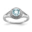 Diamond & Aquamarine Ring in Sterling Silver, 6mm (0.01 ct. tw.), Size 5–10 - Sophia Jewelers