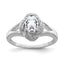 Sterling Silver Rhodium-plated Diamond & White Topaz Ring