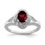 Prong-Set Diamond & Garnet Ring in Sterling Silver, 7x5mm (0.01 ct. tw.) - Sophia Jewelers