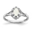 Sterling Silver Rhodium-plated Created Opal & Diamond Ring