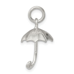 Sterling Silver 925 Polished Umbrella Charm with 3D Design and Anti-Tarnish Finish