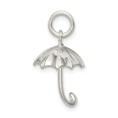 Sterling Silver 925 Polished Umbrella Charm with 3D Design and Anti-Tarnish Finish