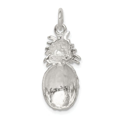 Sterling Silver 925 Polished Pineapple Charm with Anti-Tarnish Finish