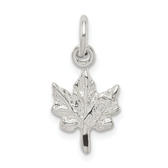 Sterling Silver 925 Maple Leaf Charm with Polished Anti-Tarnish Finish