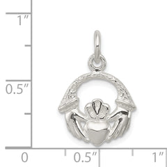 Sterling Silver 925 Claddagh Charm with Polished Anti-Tarnish Finish