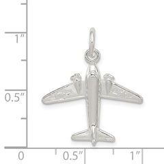 Sterling Silver 925 Jet Charm with Polished 3D Design and Anti-Tarnish Coating
