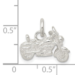 Sterling Silver 925 Polished 3D Motorcycle Charm with Anti-Tarnish Finish