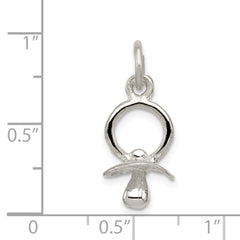 Sterling Silver 925 Pacifier Charm with Polished Finish for Themed Jewelry