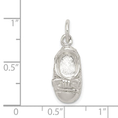 Sterling Silver 925 Polished Baby Shoe Charm with Anti-Tarnish Finish