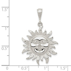 **925 Sterling Silver Sun Pendant with Polished Anti-Tarnish Finish Men's Solid Design by Sophia Jewelers**