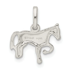 925 Sterling Silver Polished Horse Charm with Anti-Tarnish Finish