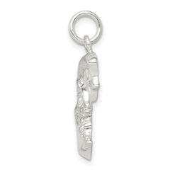 Sterling Silver 925 Moon & Star Pendant with Polished Anti-Tarnish Finish