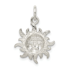 Sterling Silver 925 Sun Charm with Polished Anti-Tarnish Finish for Men