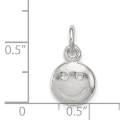 Sterling Silver 925 Smiley Face Charm with Polished Anti-Tarnish Finish