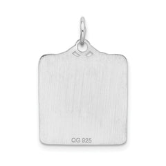 Sterling Silver 925 Engravable Birth Certificate Charm with Polished Front