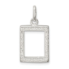 925 Sterling Silver Reversible Picture Frame Charm with Anti-Tarnish Finish