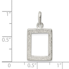 925 Sterling Silver Reversible Picture Frame Charm with Anti-Tarnish Finish