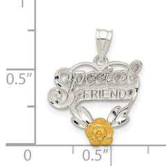 Sterling Silver 925 Heart Charm for Special Friend Polished Finish