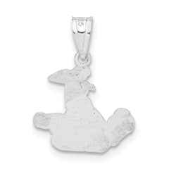 Sterling Silver 925 It's A Boy Charm Polished & Textured for Women
