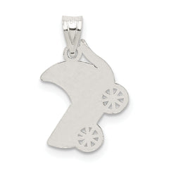 Sterling Silver 925 Baby Charm with Polished Finish for Themed Jewelry