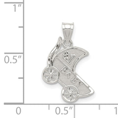 Sterling Silver 925 Baby Charm with Polished Finish for Themed Jewelry