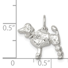 Sterling Silver 925 Poodle Charm with Anti-Tarnish Solid Design