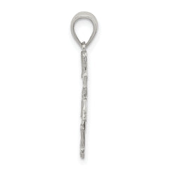 Sterling Silver 925 Soccer Player Girl Charm Polished Sports Pendant