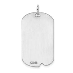 Sterling Silver Engravable Dog Tag with Polished Front and Satin Back