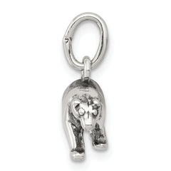 Sterling Silver 925 Bear Charm with Antiqued Finish and Anti-Tarnish Coating