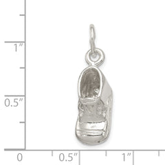 Sterling Silver Baby Shoe Charm with Polished Anti-Tarnish Finish